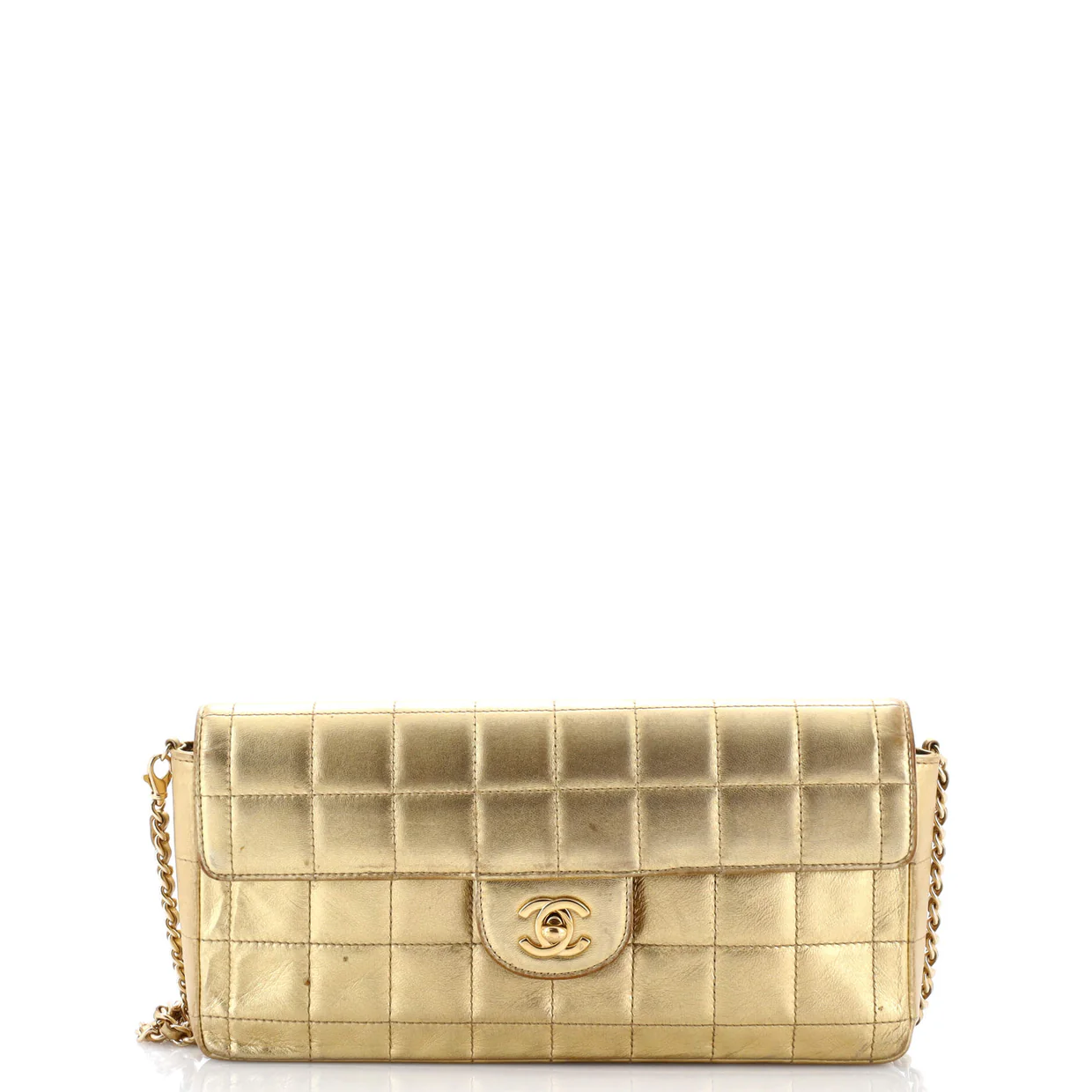 Chocolate Bar Flap Bag Quilted Lambskin East West - Deep Luxury