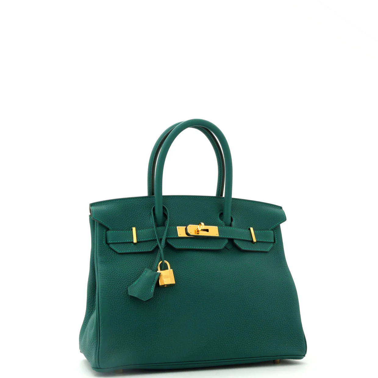 Birkin Handbag Malachite Togo with Gold Hardware 30 - Deep Luxury