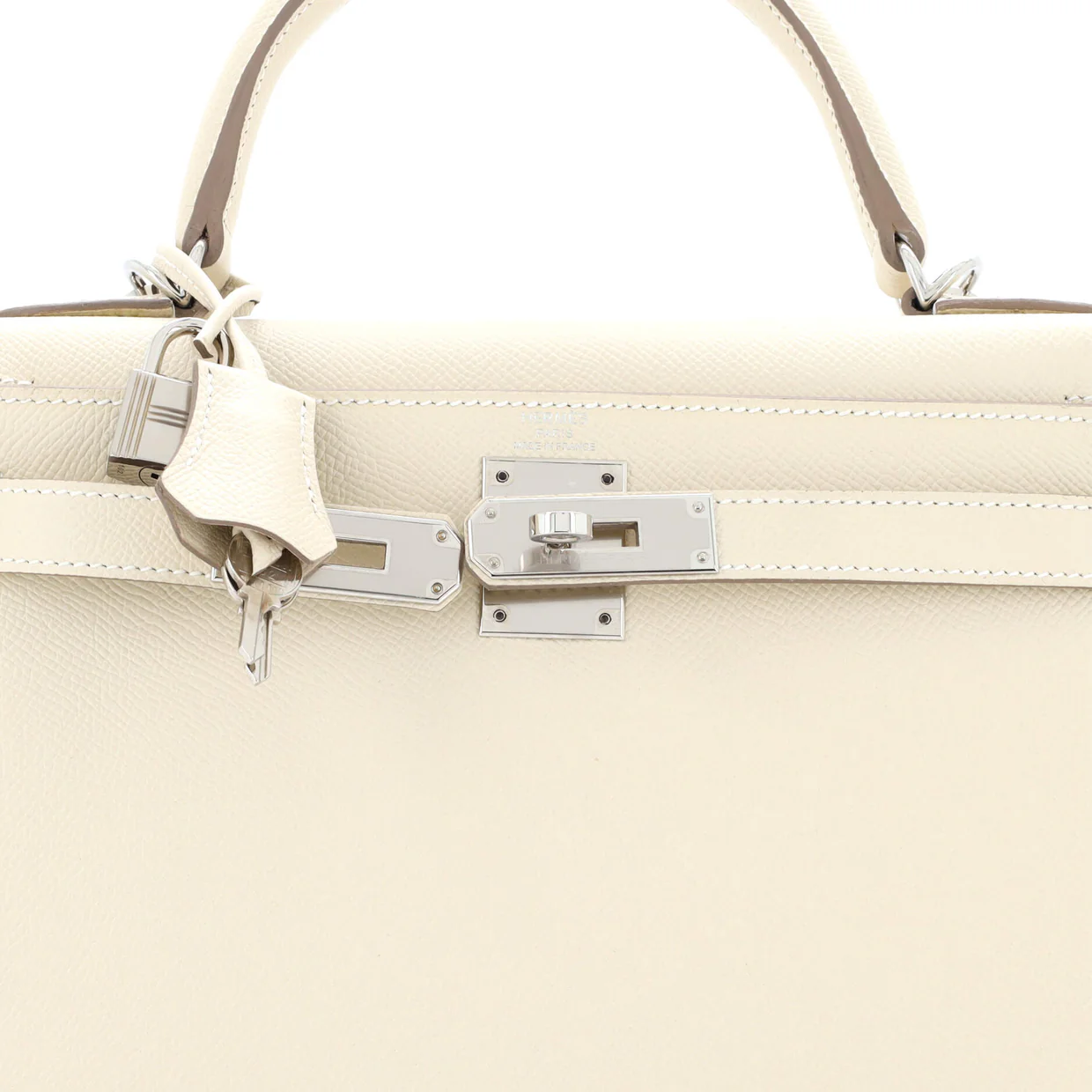Kelly Handbag Light Epsom with Palladium Hardware 28 - Deep Luxury