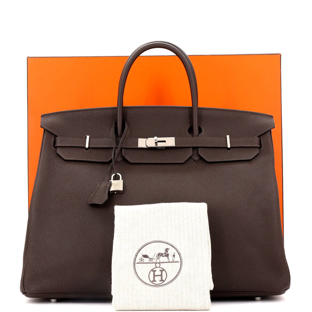 Birkin Handbag Ebene Togo with Palladium Hardware 40 - Deep Luxury