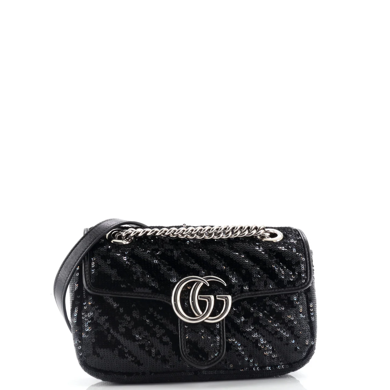 GG Marmont Flap Bag Diagonal Quilted Sequins Mini - Deep Luxury