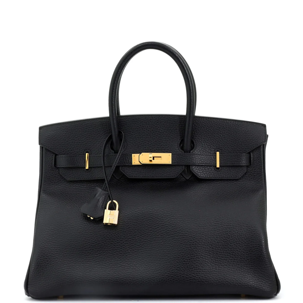 Birkin Handbag Noir Ardennes with Gold Hardware 35 - Deep Luxury