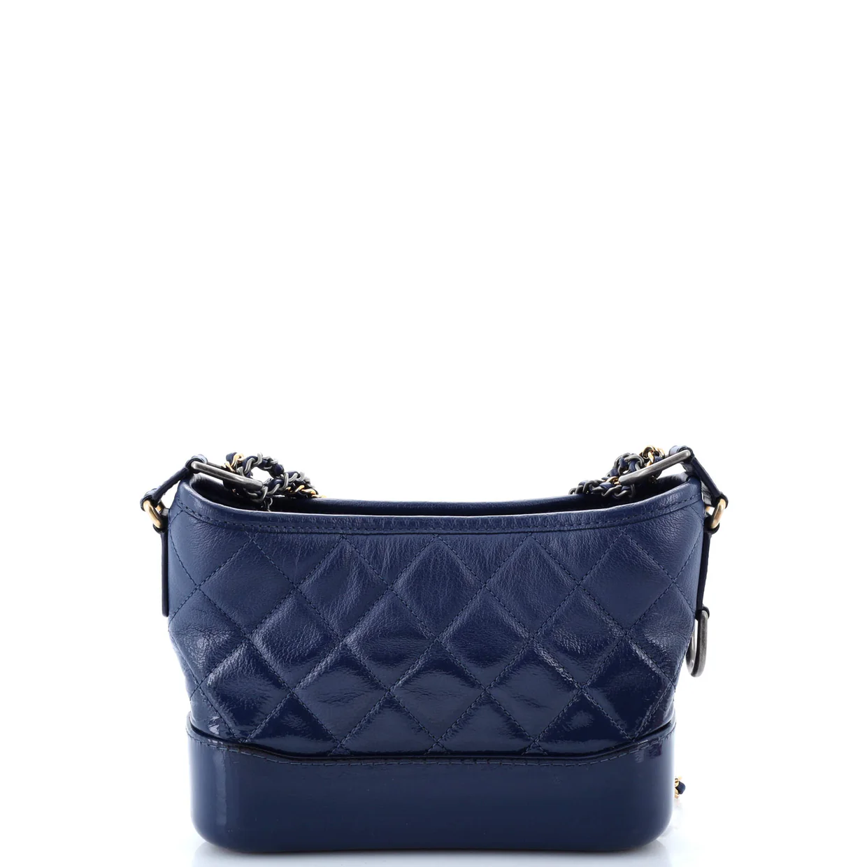 Gabrielle Hobo Quilted Goatskin and Patent Small - Deep Luxury
