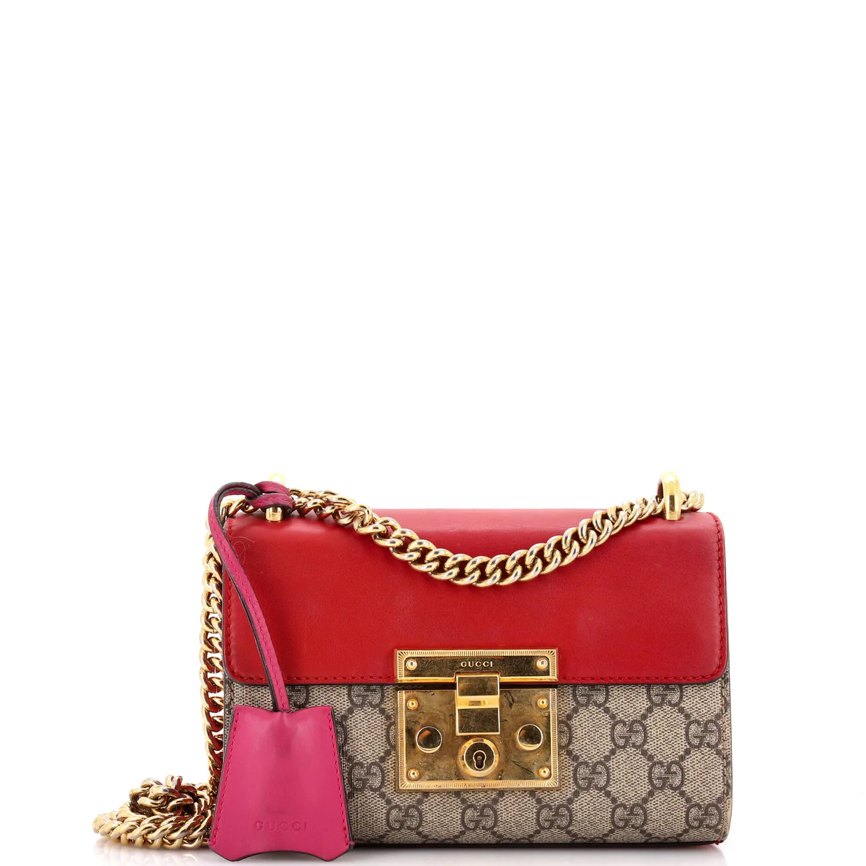 Padlock Shoulder Bag GG Coated Canvas and Leather Small - Deep Luxury