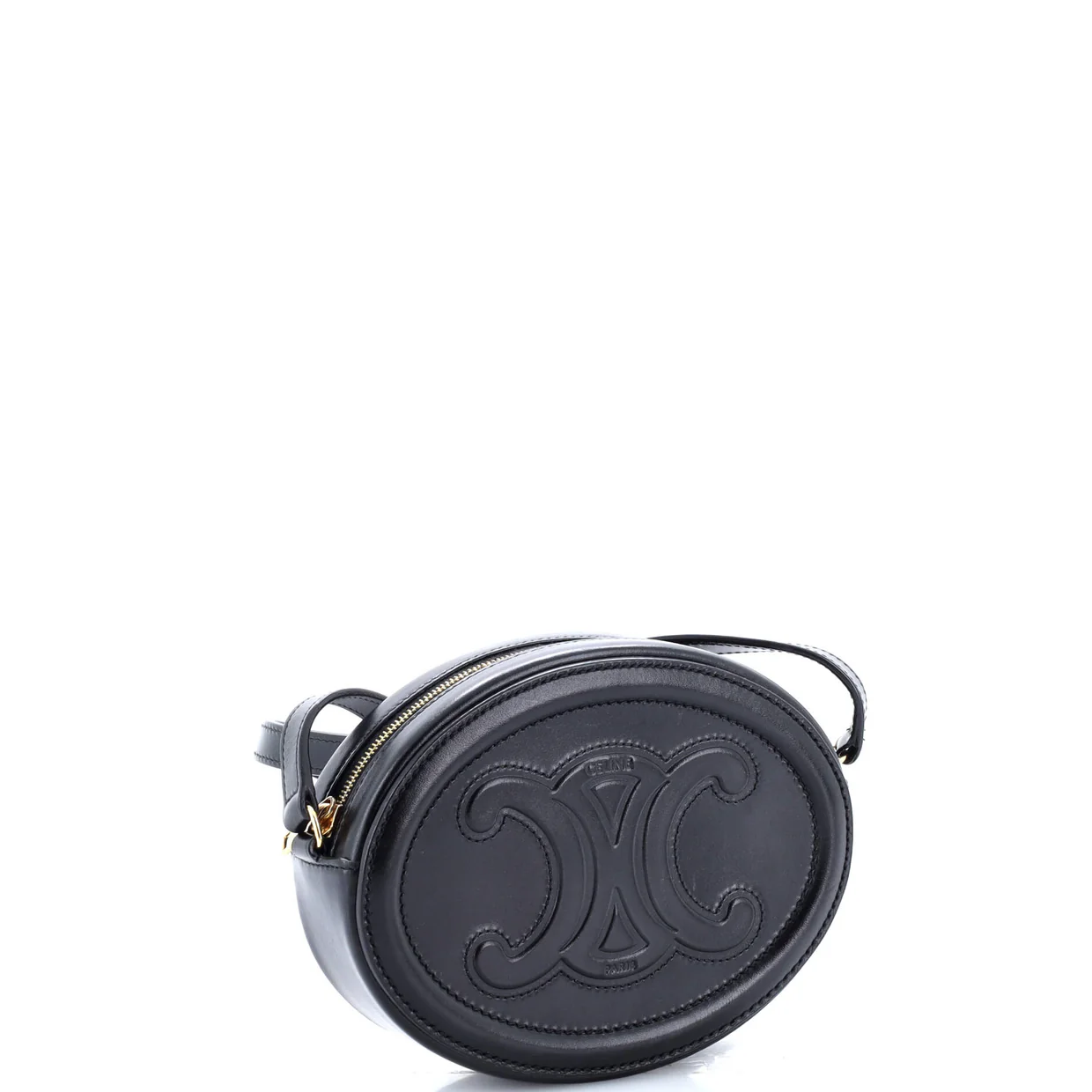 Triomphe Oval Crossbody Bag Leather Mini - Deep Luxury