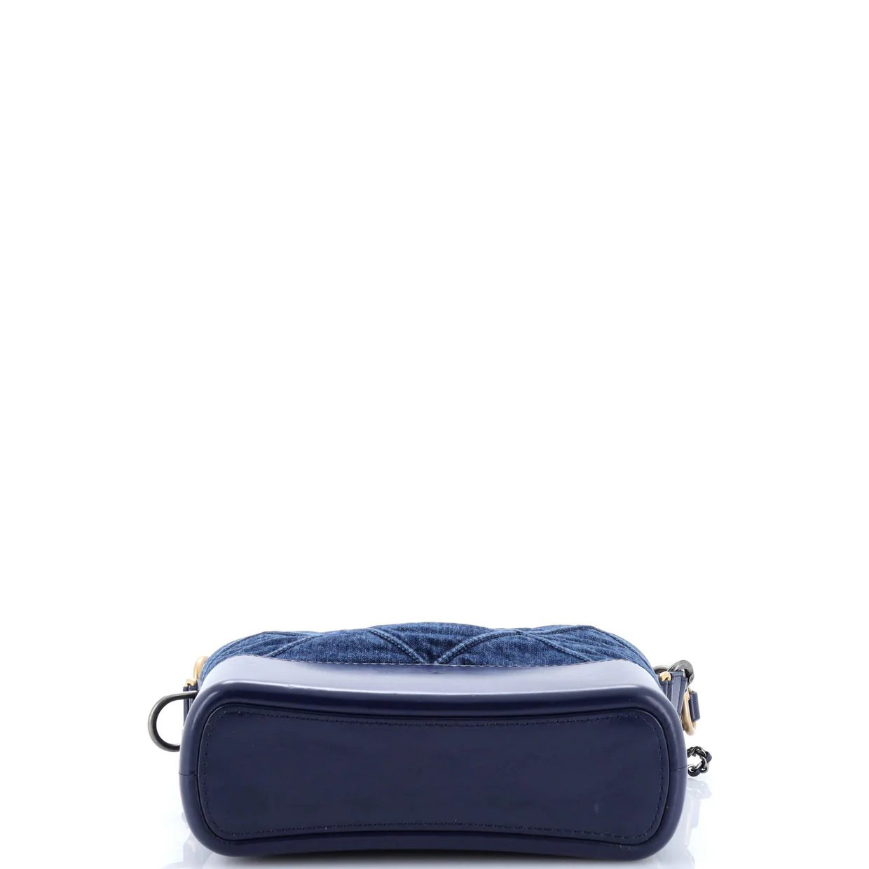 Gabrielle Hobo with Logo Handle Quilted Denim Small - Deep Luxury