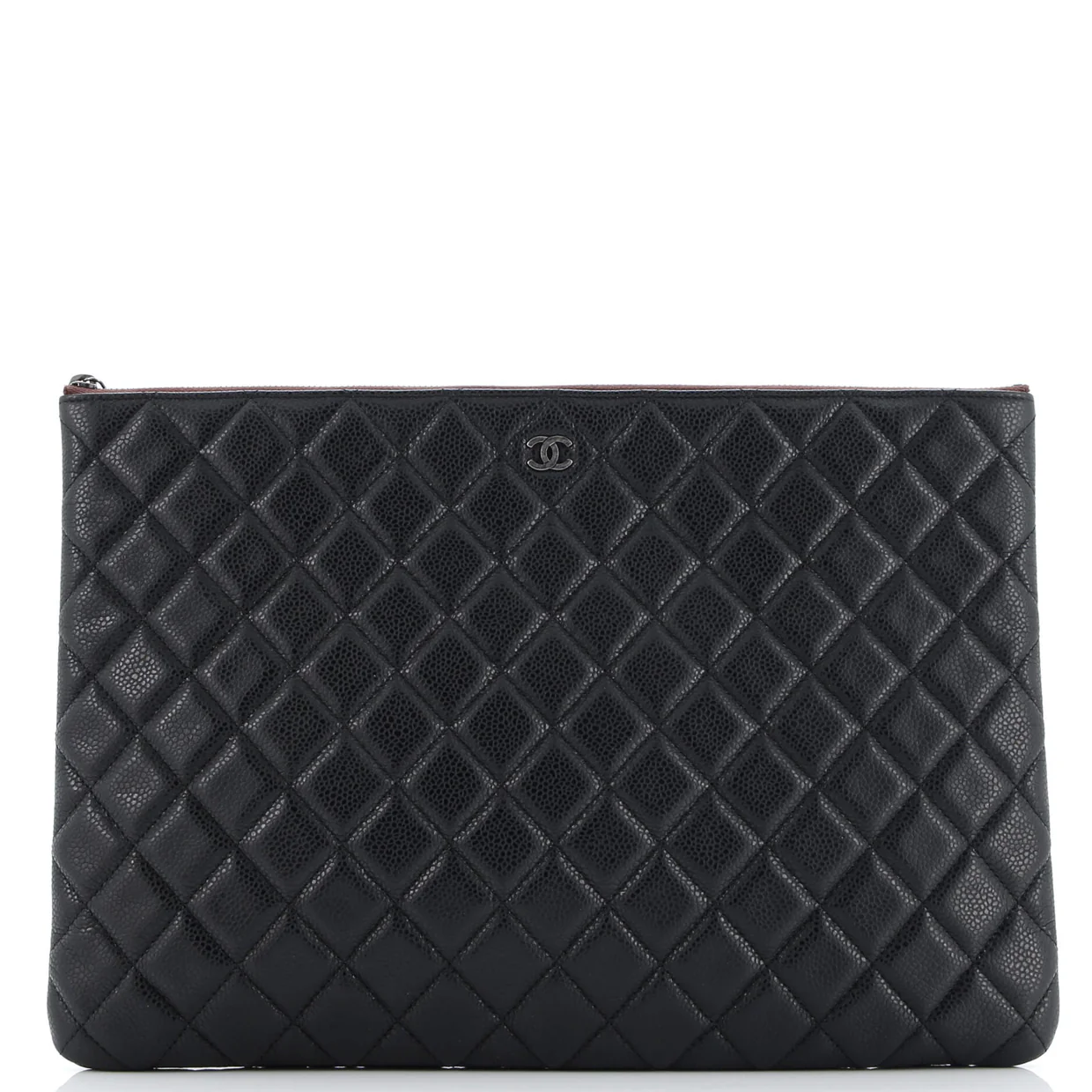 O Case Clutch Quilted Caviar Large - Deep Luxury