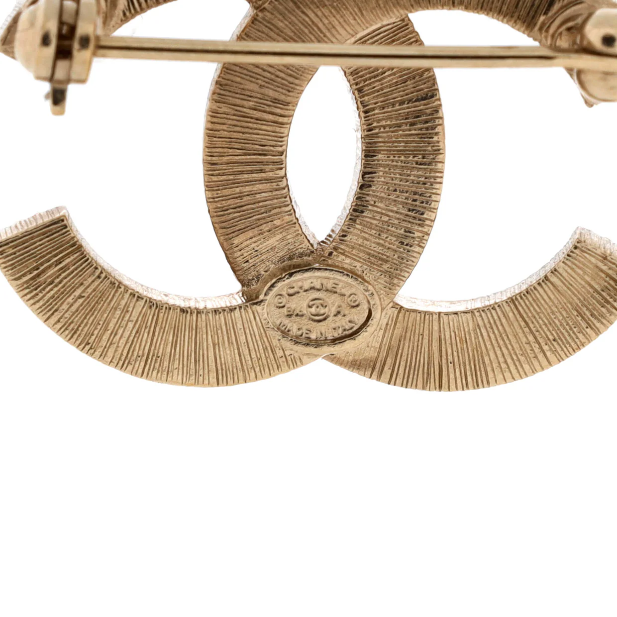 CC Brooch Metal with Faux Pearls - Deep Luxury
