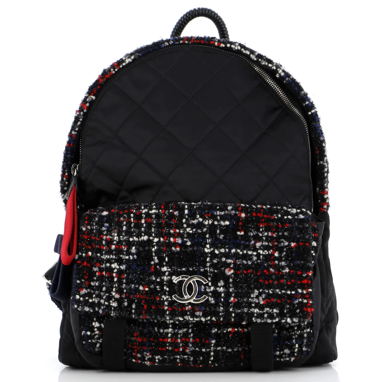 Astronaut Essentials Backpack Quilted Nylon with Tweed Medium - Deep Luxury