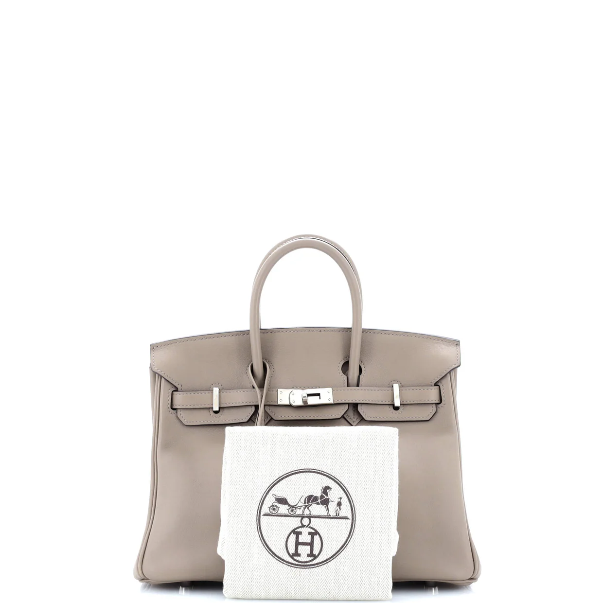 Birkin Handbag Grey Swift with Palladium Hardware 25 - Deep Luxury