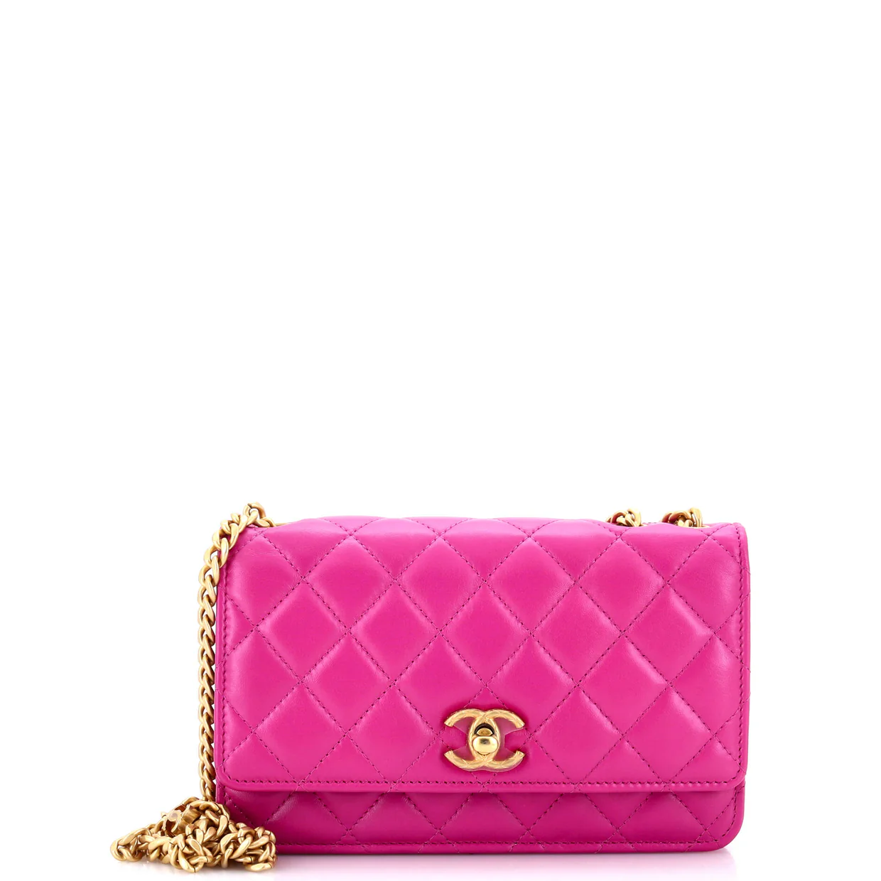 All Slide Long Wallet on Chain Quilted Lambskin - Deep Luxury