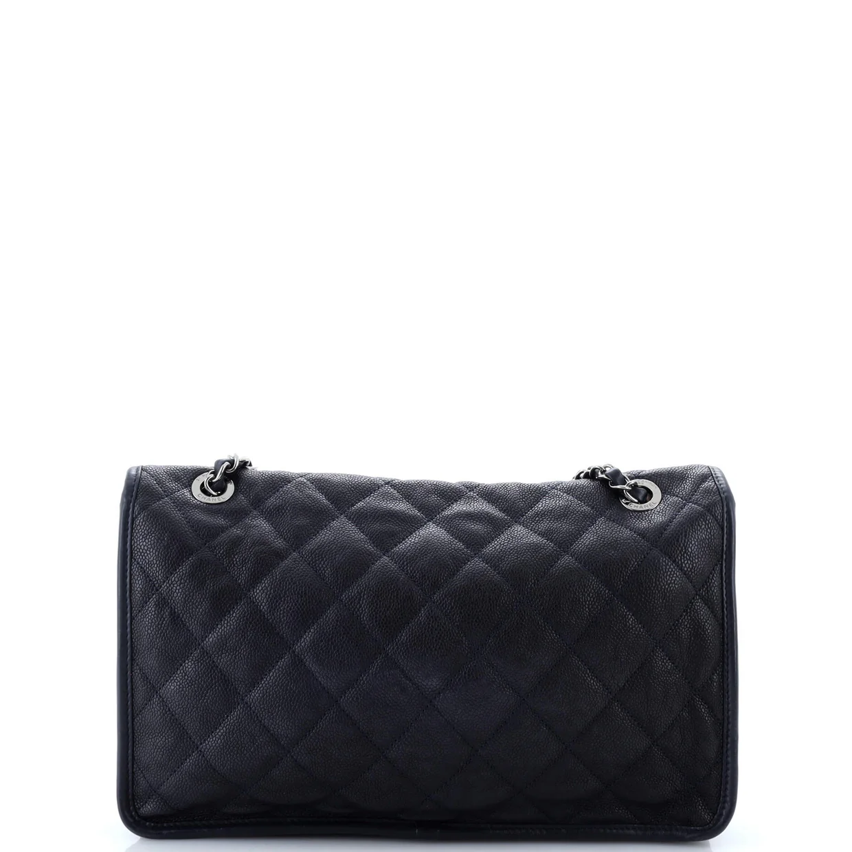 French Riviera Flap Bag Quilted Caviar Large - Deep Luxury