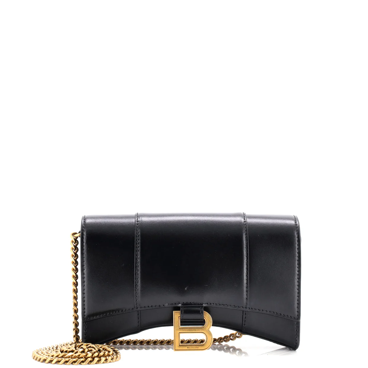 Hourglass Chain Wallet Leather - Deep Luxury