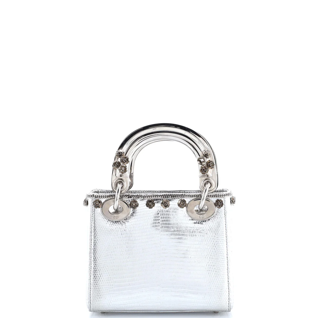 Lady Dior Bag Lizard with Metal Applique Mini - Deep Luxury