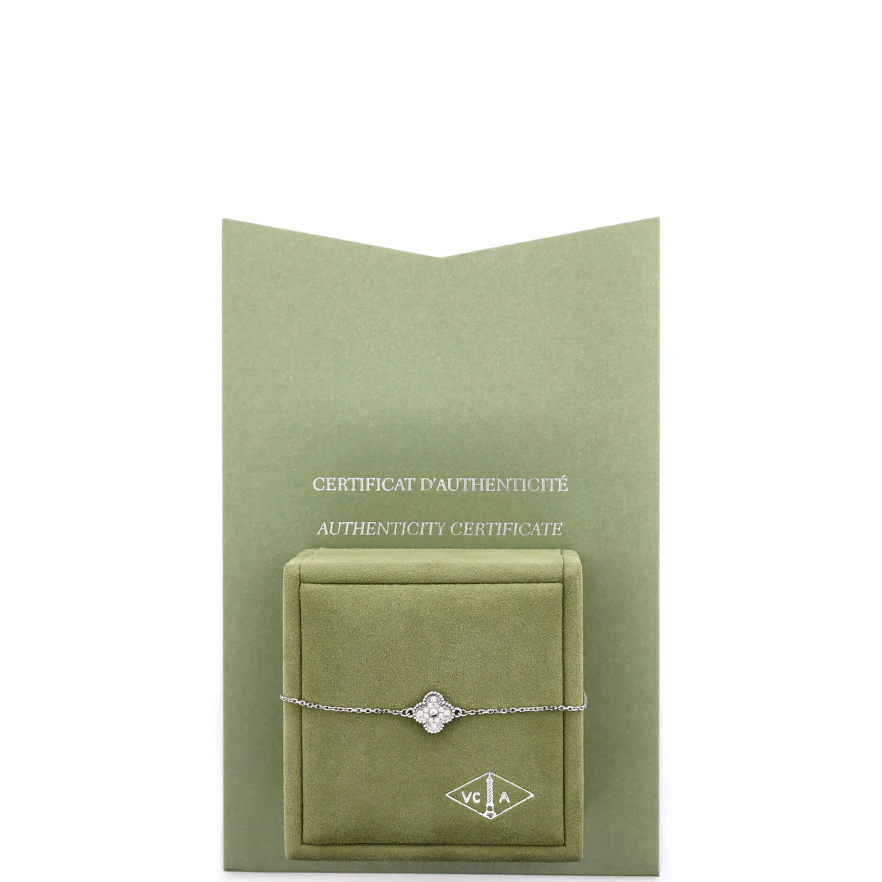 Sweet Alhambra Bracelet 18K White Gold and Diamonds - Deep Luxury