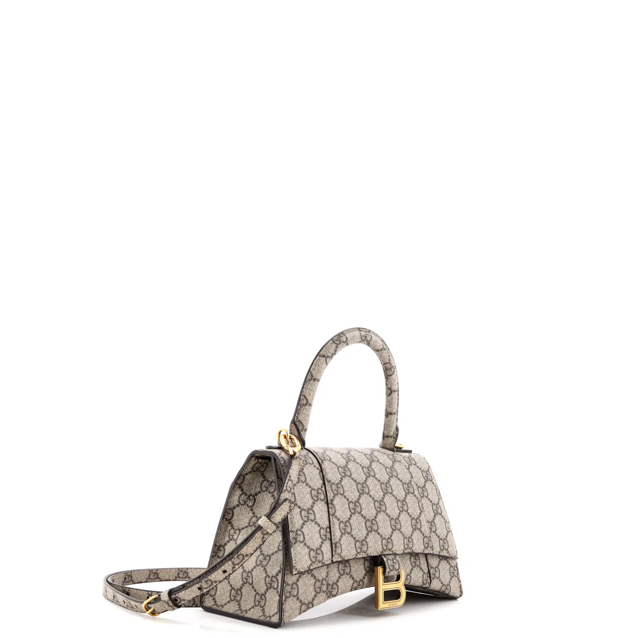 x Balenciaga The Hacker Project Hourglass Top Handle Bag GG Coated Canvas Small - Deep Luxury