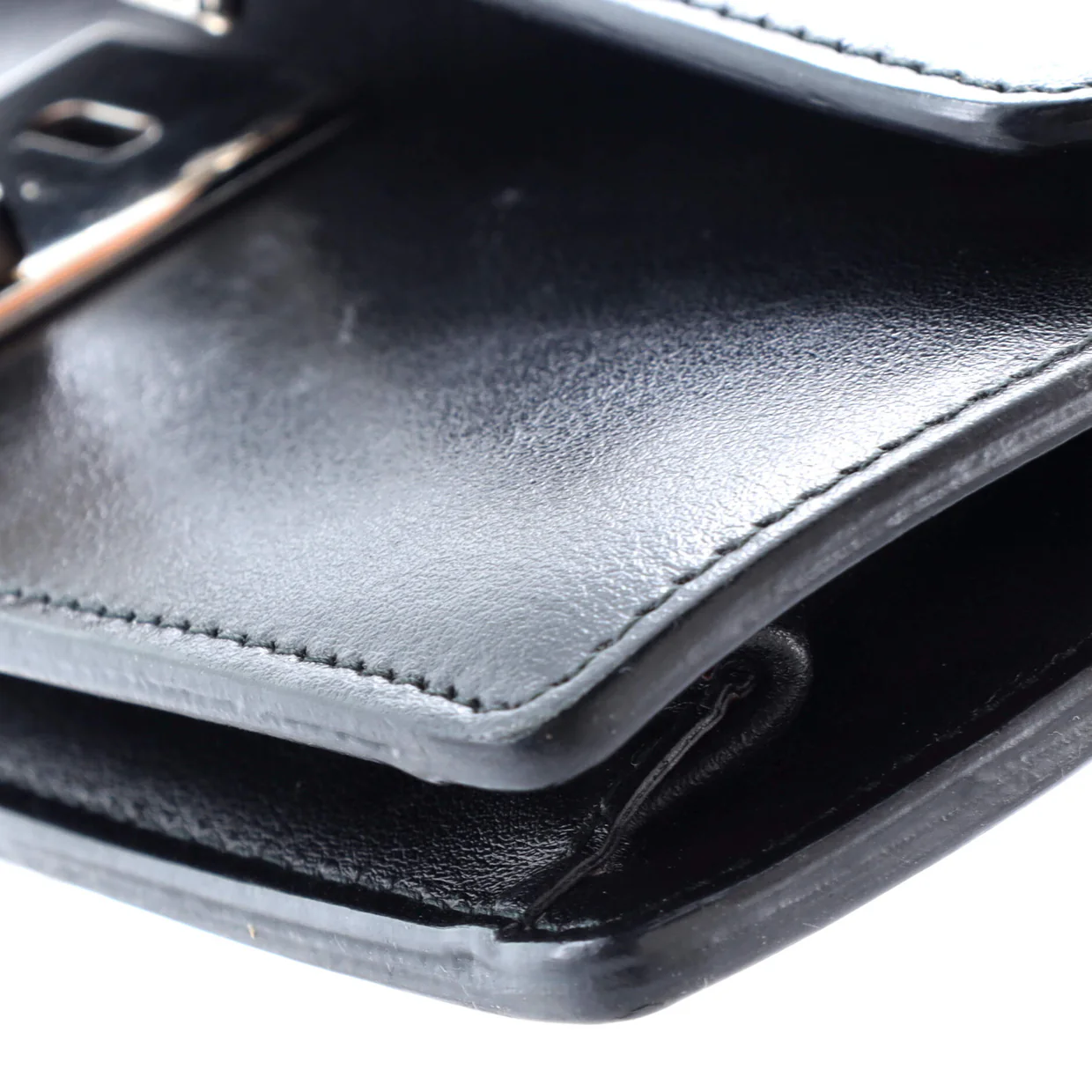Elektra Wallet on Chain Studded Leather - Deep Luxury