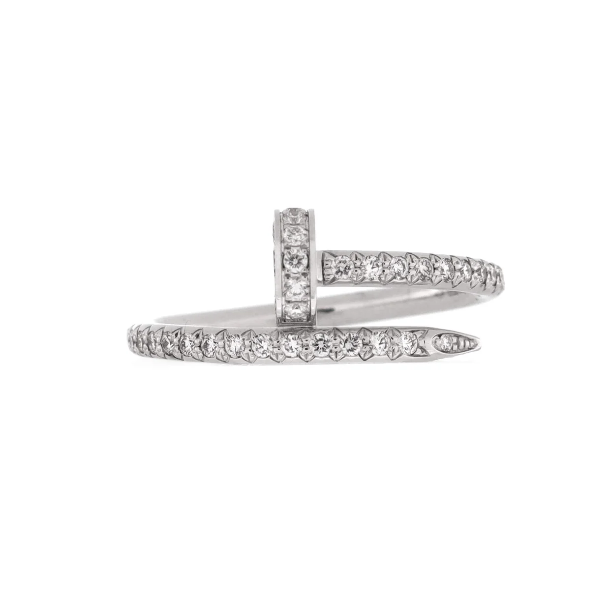 Juste un Clou Paved Ring 18K White Gold with Diamonds Small - Deep Luxury