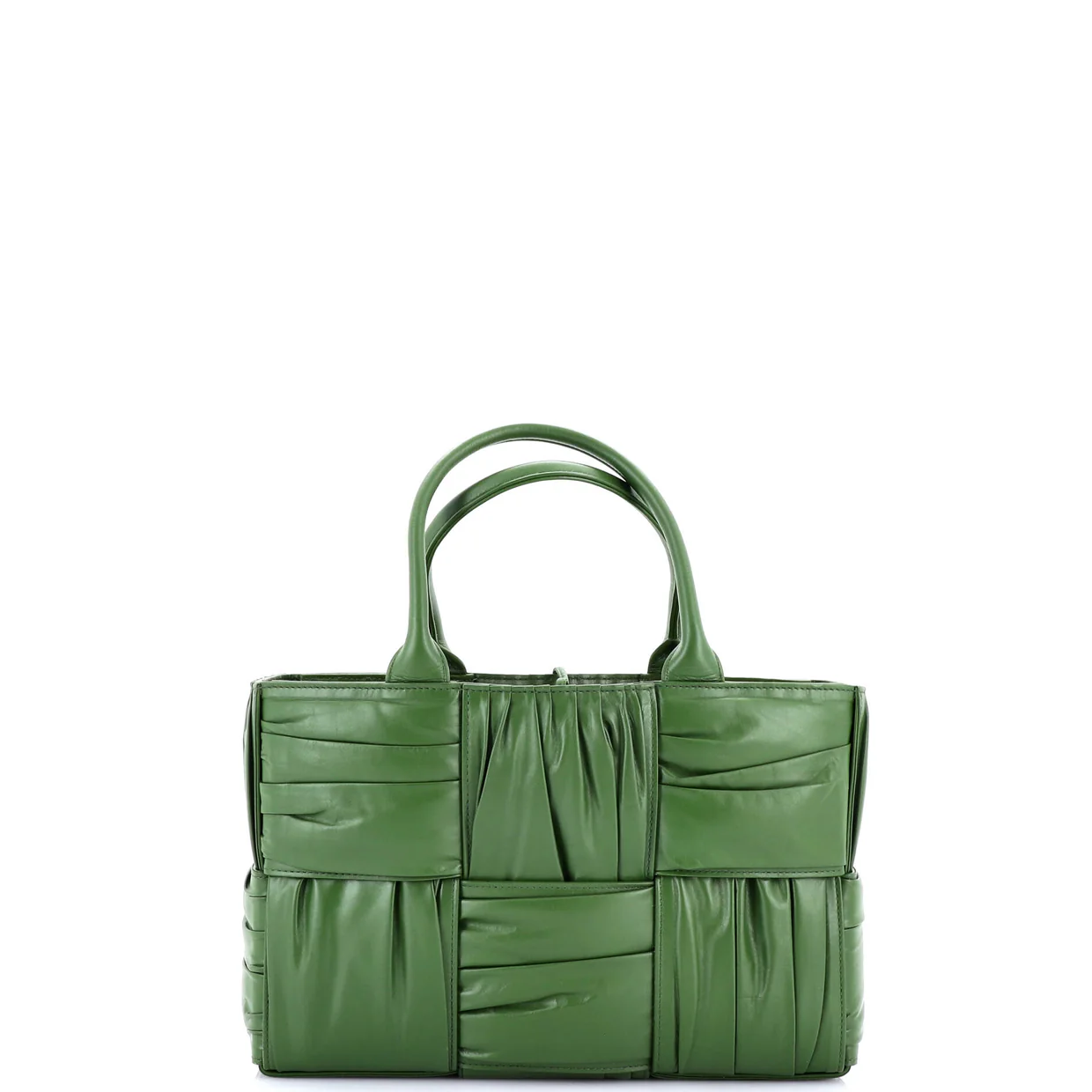 Arco Tote Maxi Intrecciato Plisse Leather Small - Deep Luxury