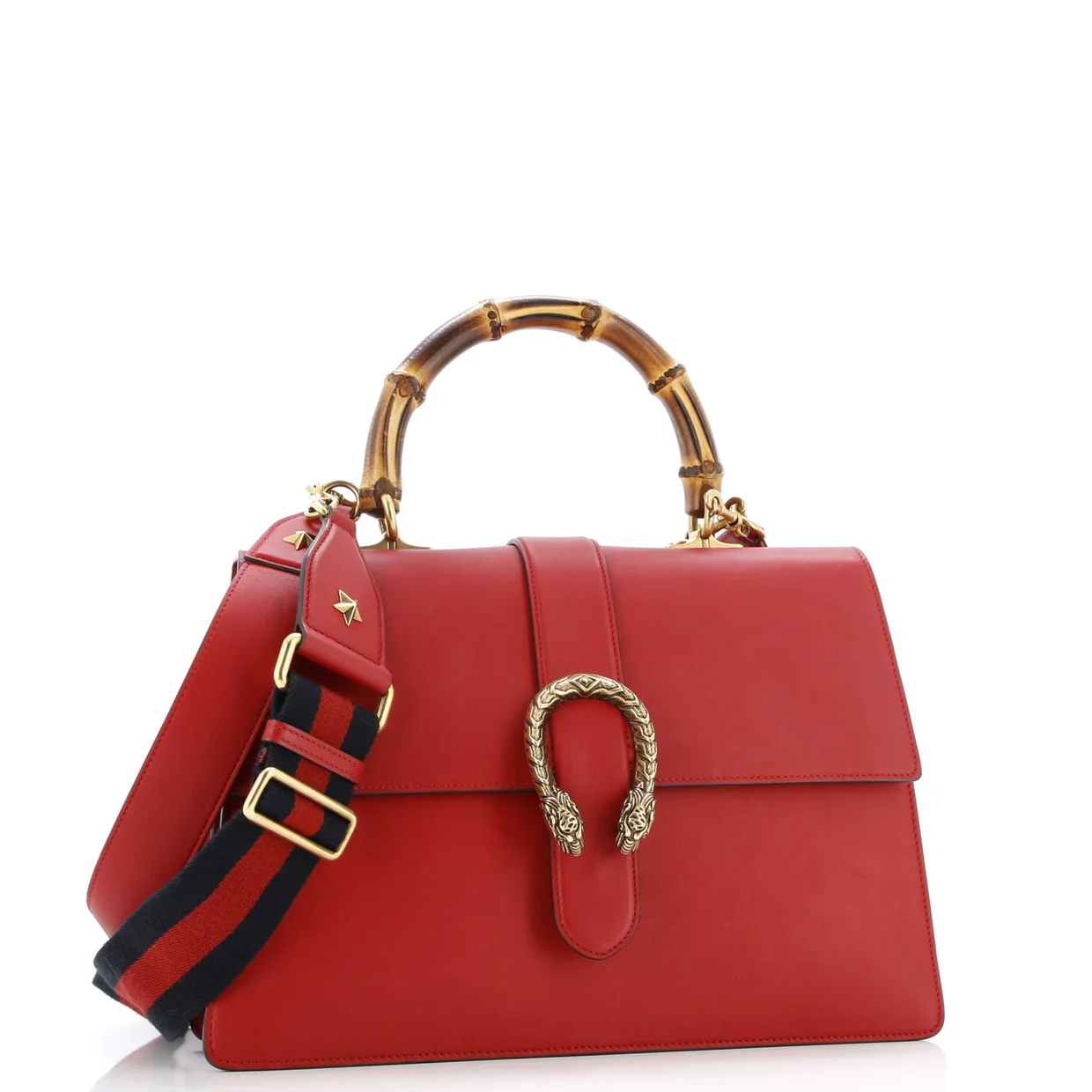 Dionysus Bamboo Top Handle Bag Leather Large - Deep Luxury