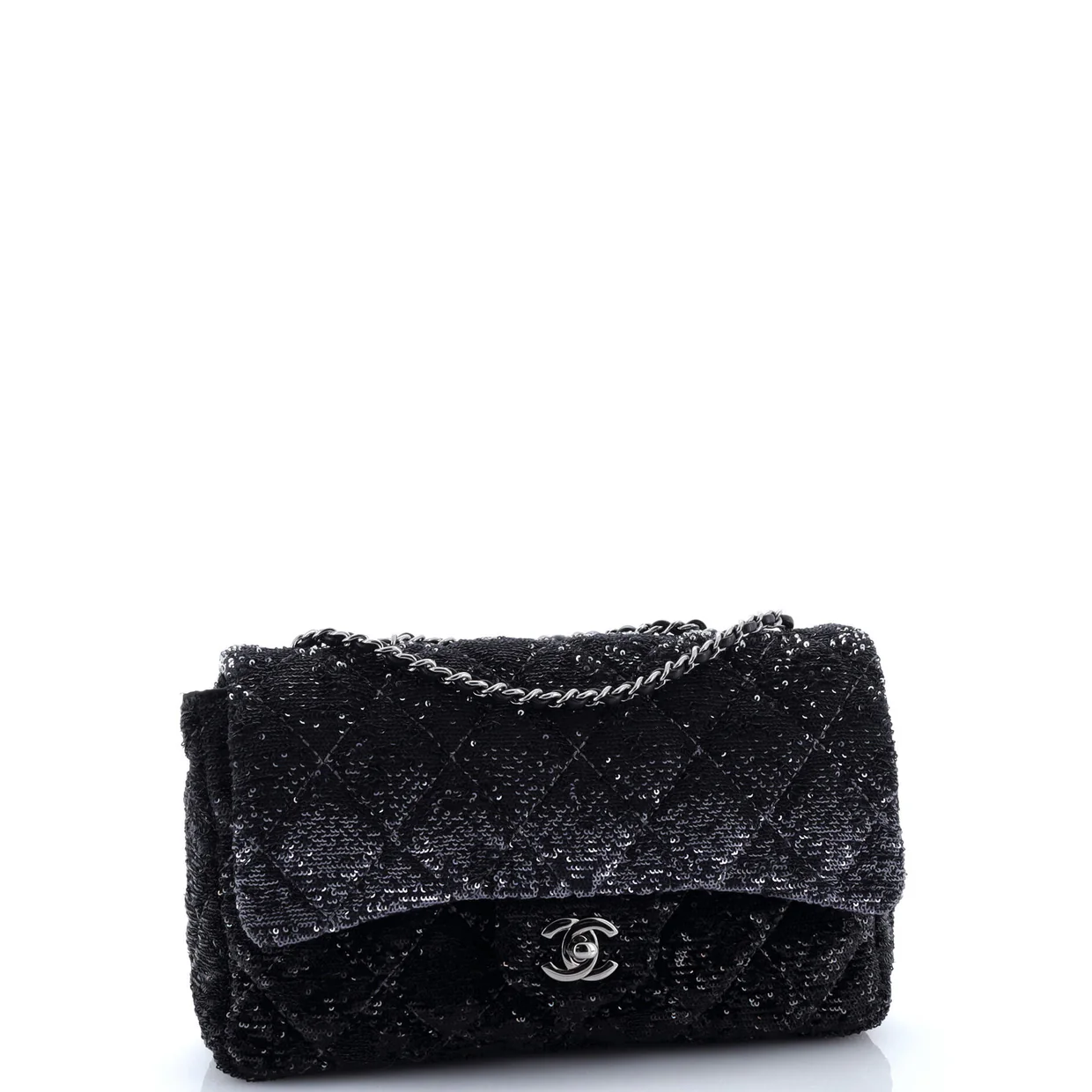 CC Flap Bag Quilted Ombre Sequins Medium - Deep Luxury