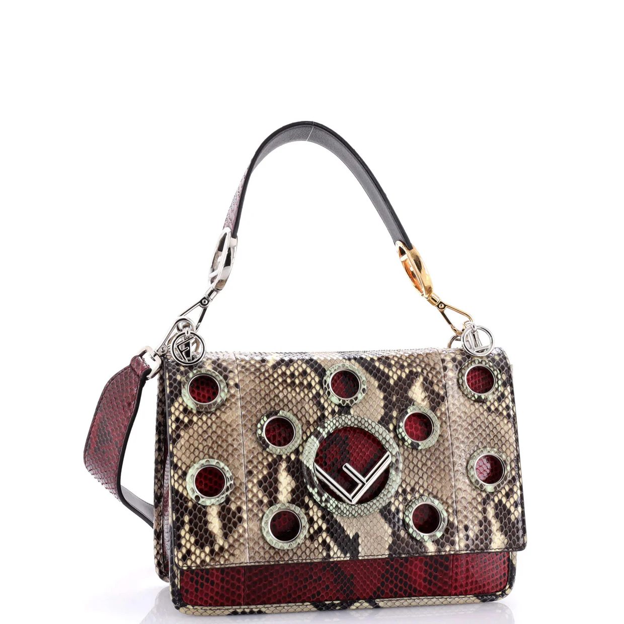 Kan I F Shoulder Bag Embellished Python Medium - Deep Luxury