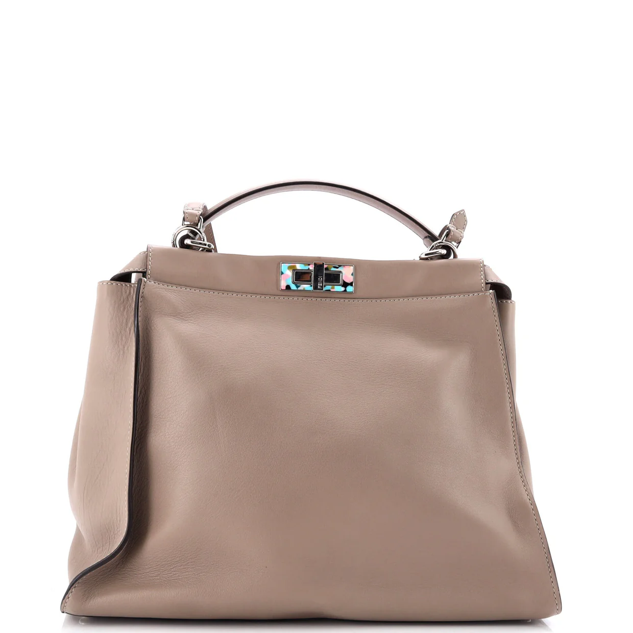 Peekaboo Bag Leather with Tortoise Detail Large - Deep Luxury