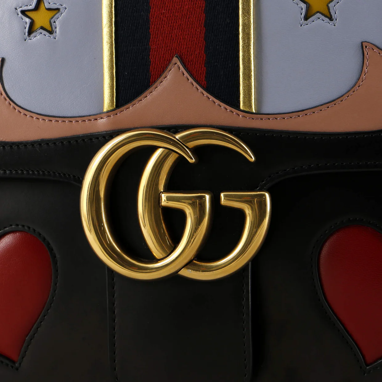 Web Heart GG Marmont Chain Shoulder Bag Leather Medium - Deep Luxury