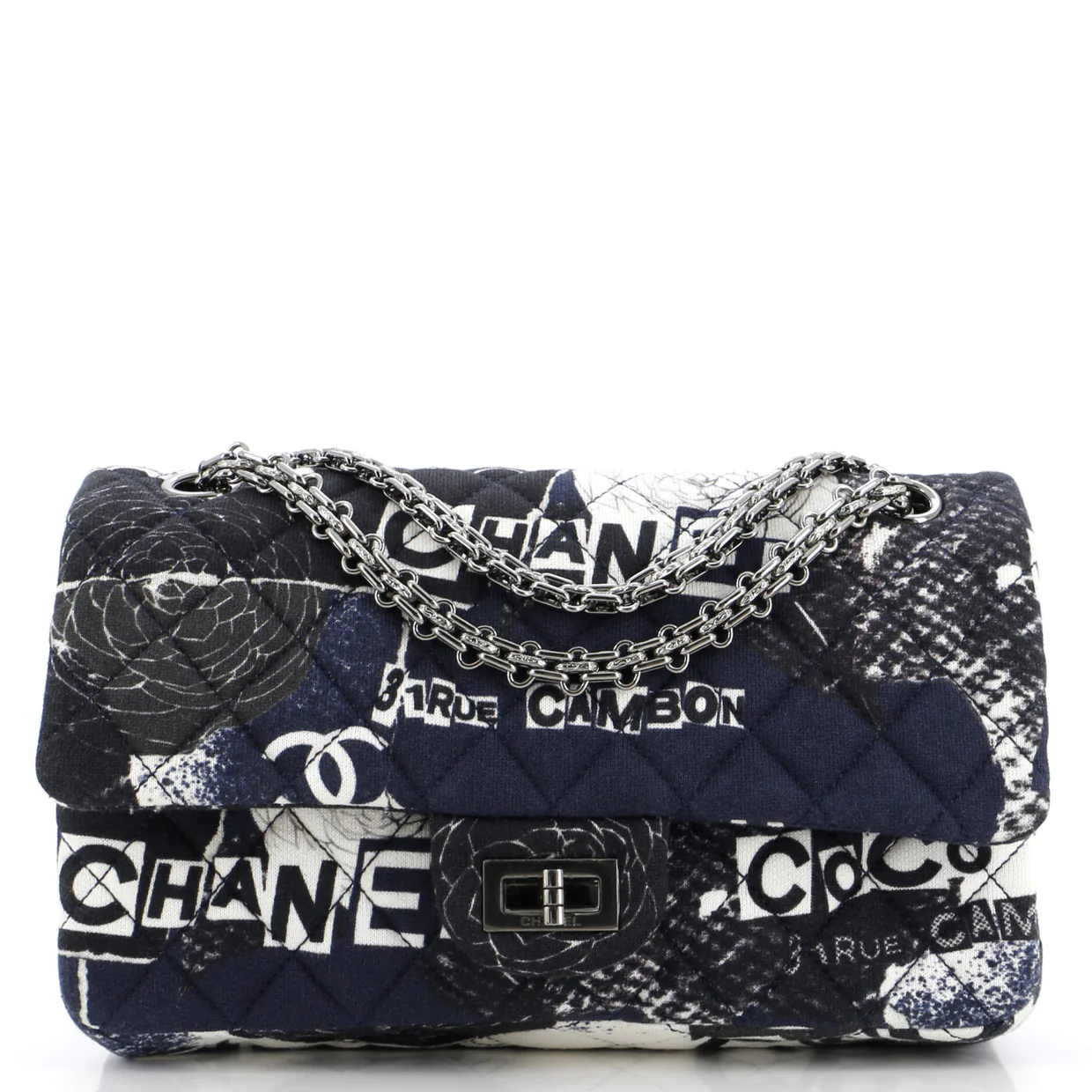Reissue 2.55 Flap Bag Quilted Printed Jersey 225 - Deep Luxury