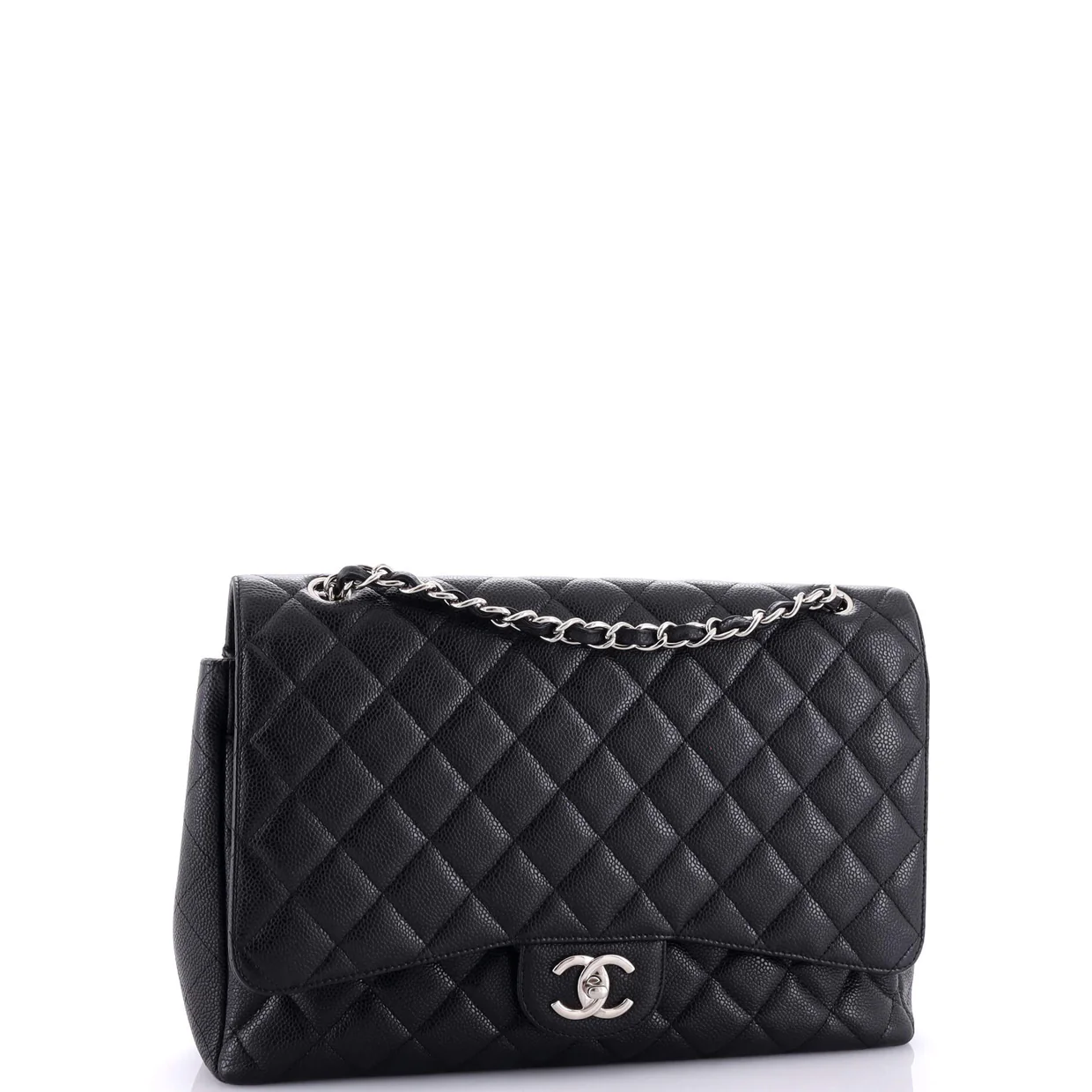 Classic Double Flap Bag Quilted Caviar Maxi - Deep Luxury