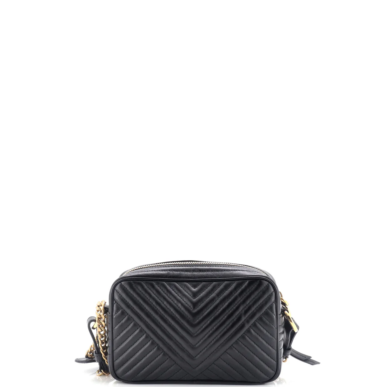 Camera Bag Chevron Leather Small - Deep Luxury