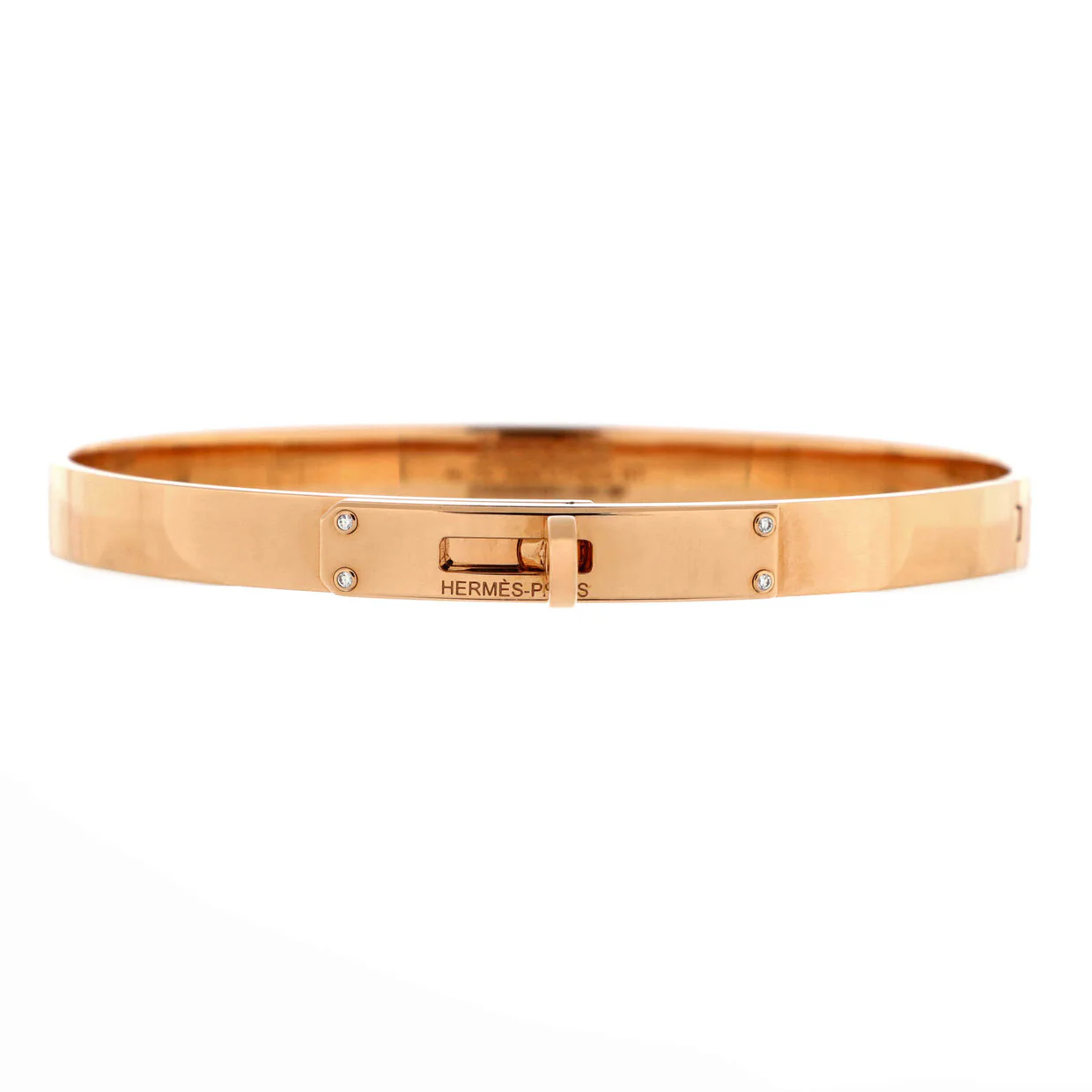 Kelly Bracelet 18K Rose Gold with 4 Diamonds Small - Deep Luxury