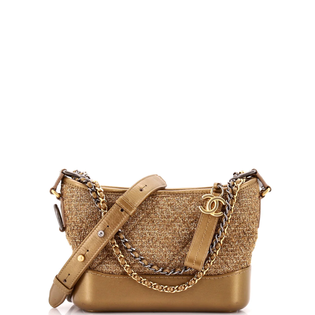 Gabrielle Hobo Quilted Tweed and Calfskin Small - Deep Luxury