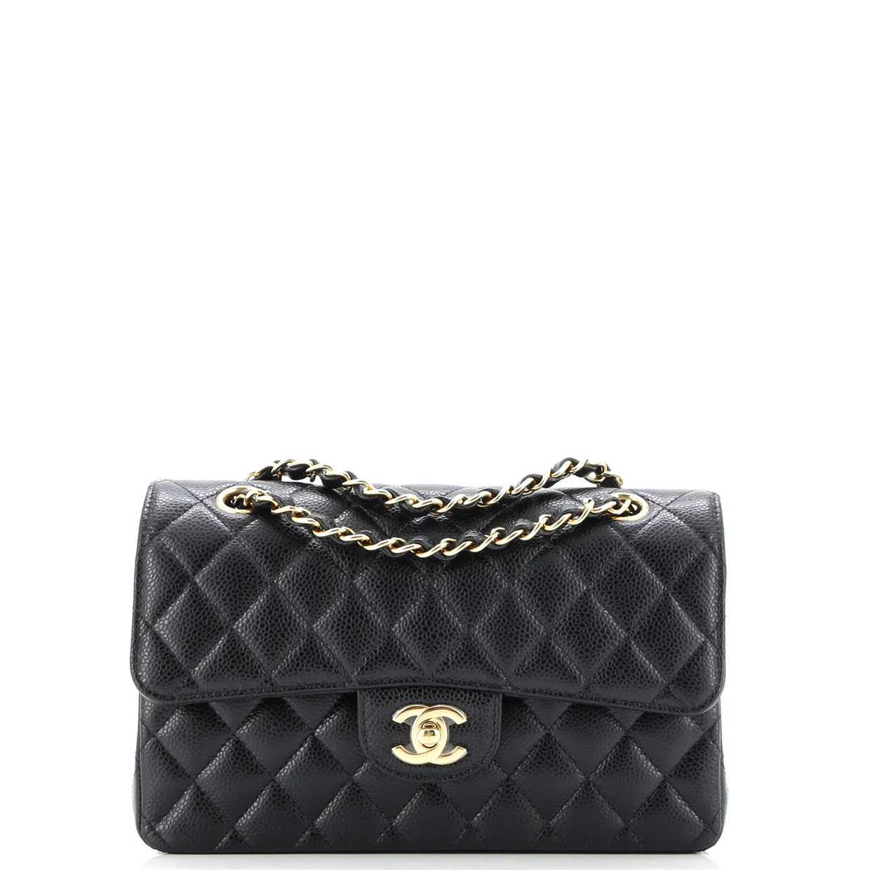 Classic Double Flap Bag Quilted Caviar Small - Deep Luxury