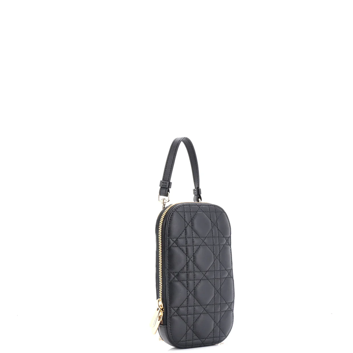 Lady Dior Phone Holder on Chain Cannage Quilt Lambskin - Deep Luxury