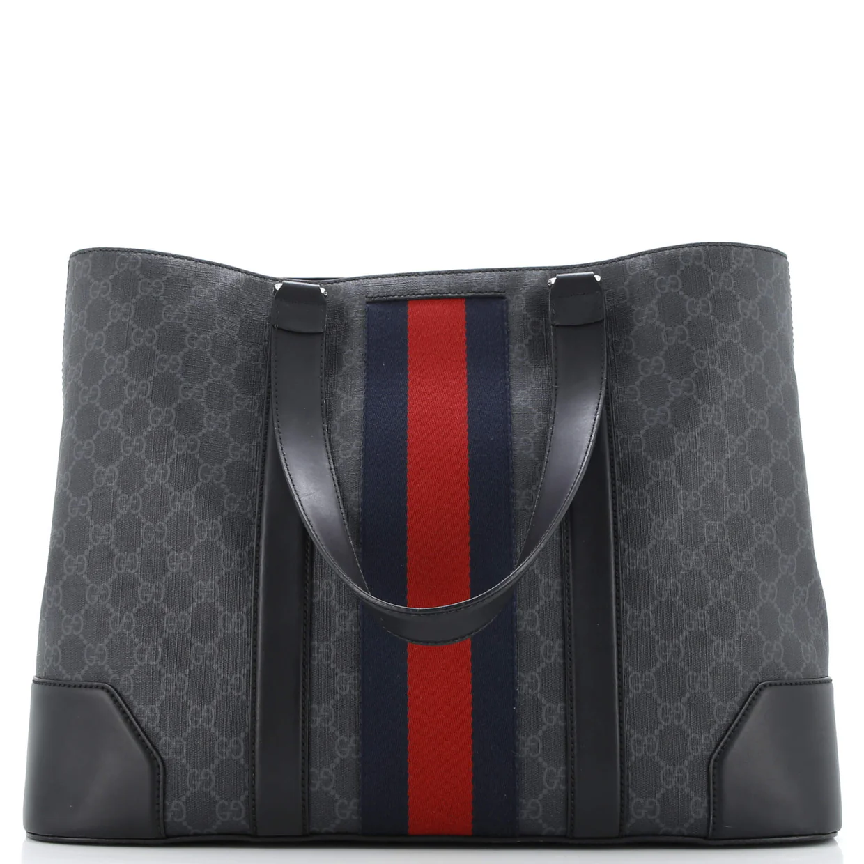 Web Open Tote GG Coated Canvas Large - Deep Luxury