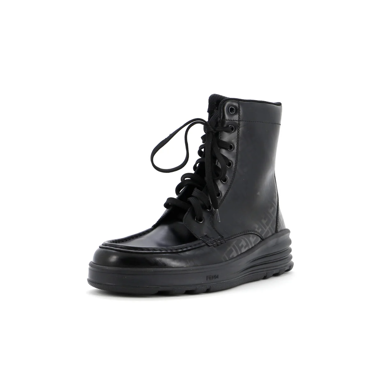 Men's Faded FF Lace Up Ankle Boots Leather - Deep Luxury