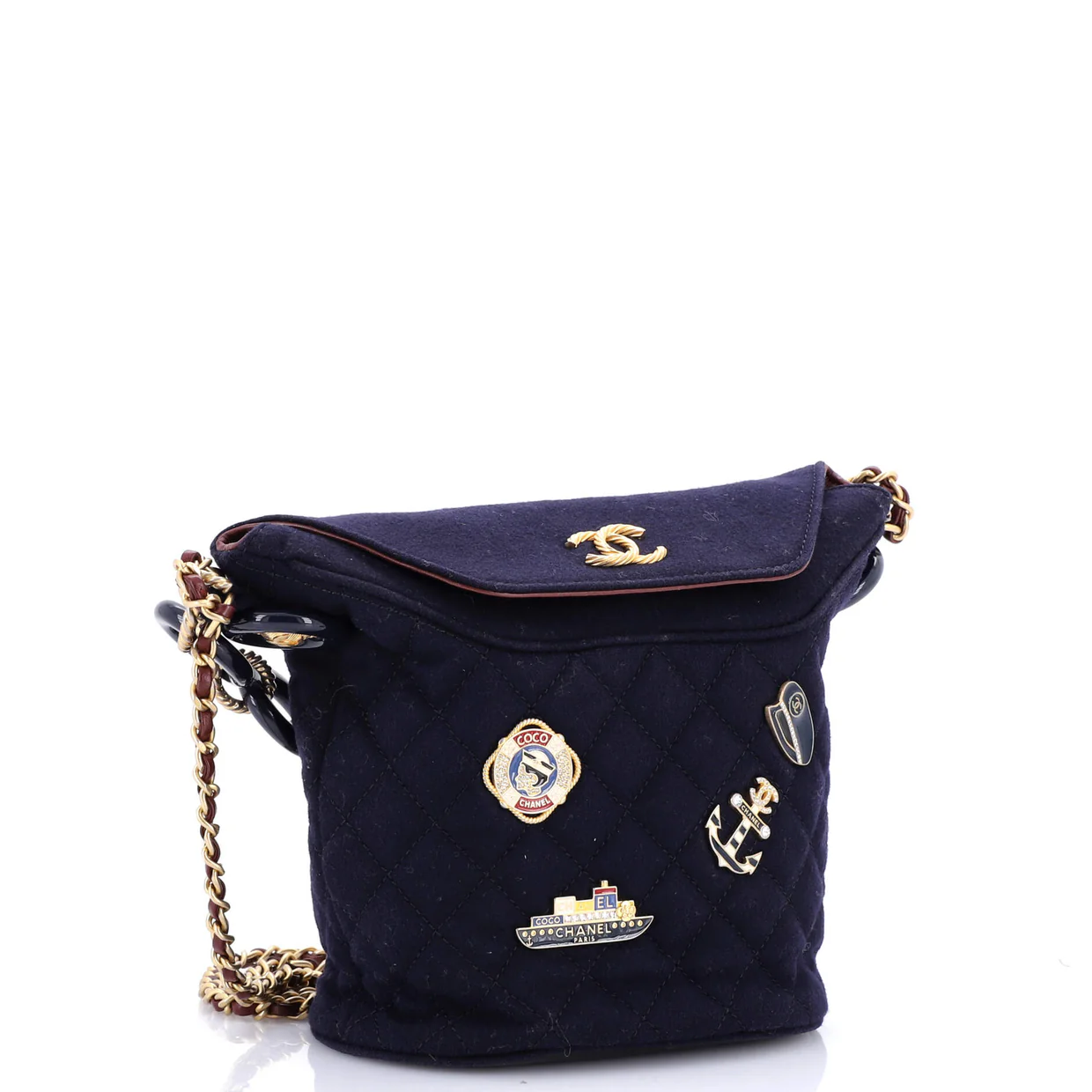 Paris-Hamburg Charms Bucket Bag Quilted Wool - Deep Luxury