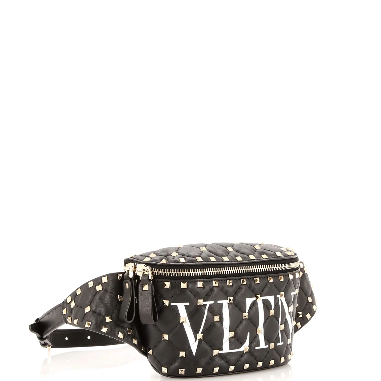 VLTN Rockstud Spike Belt Bag Quilted Printed Leather - Deep Luxury