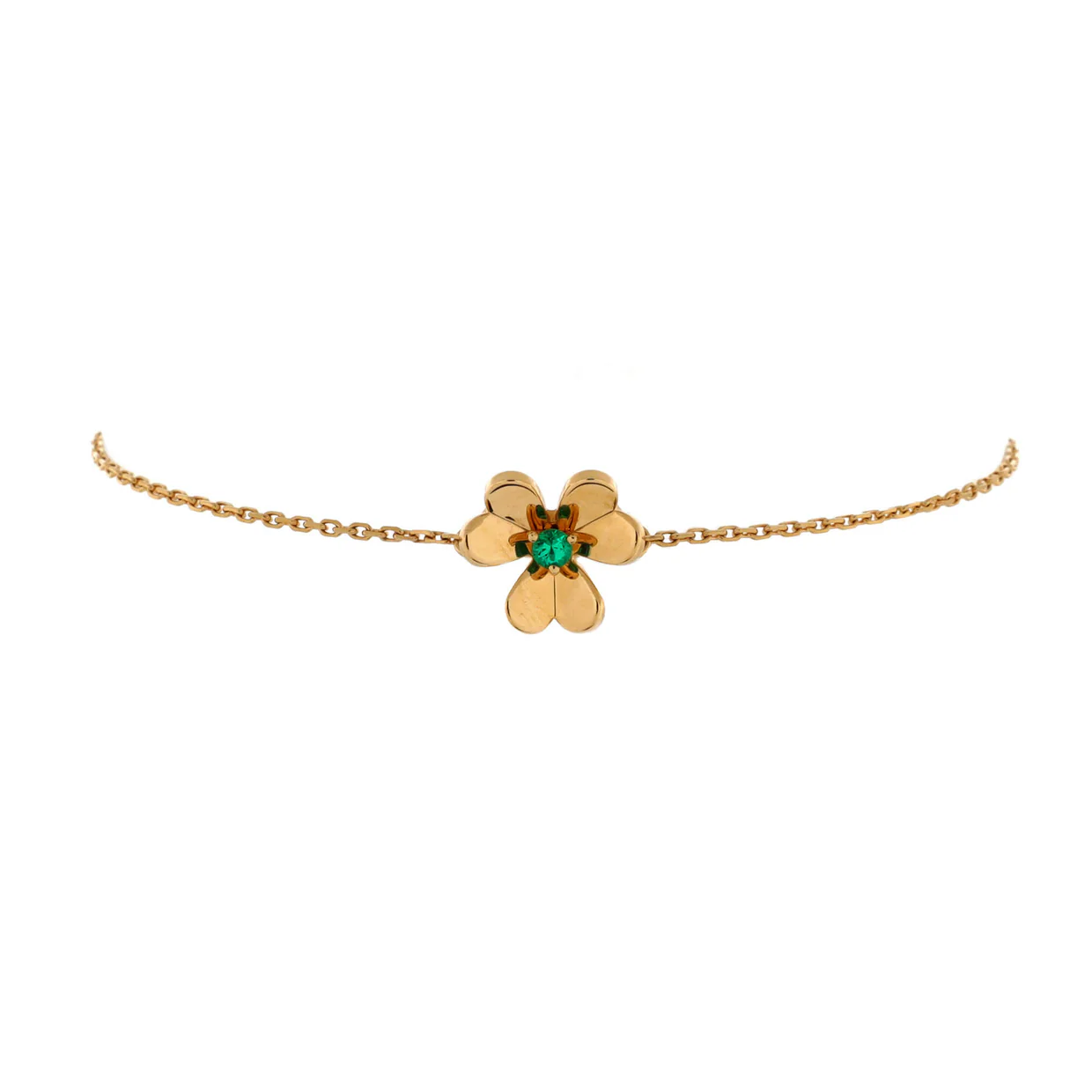 Frivole Bracelet 18K Yellow Gold with Emerald Mini - Deep Luxury