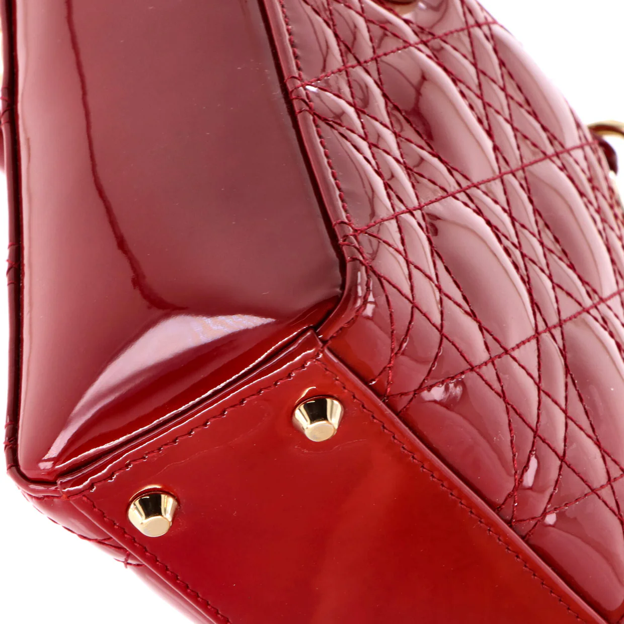 Lady Dior Chain Bag Cannage Quilt Patent Mini - Deep Luxury