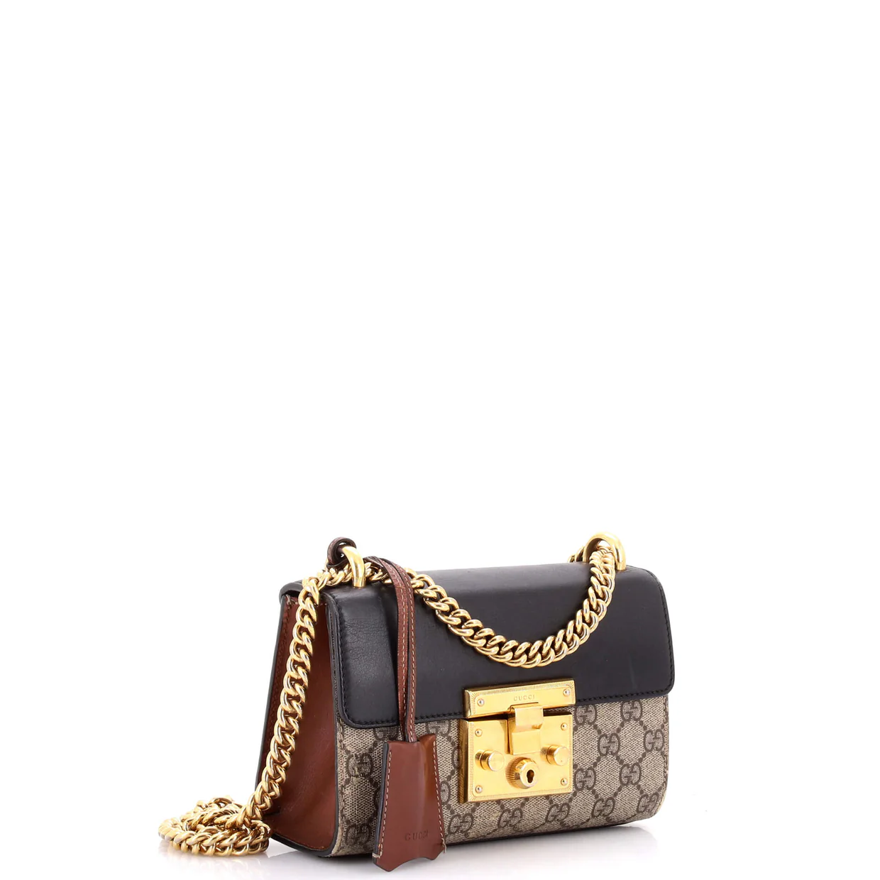 Padlock Shoulder Bag GG Coated Canvas and Leather Small - Deep Luxury