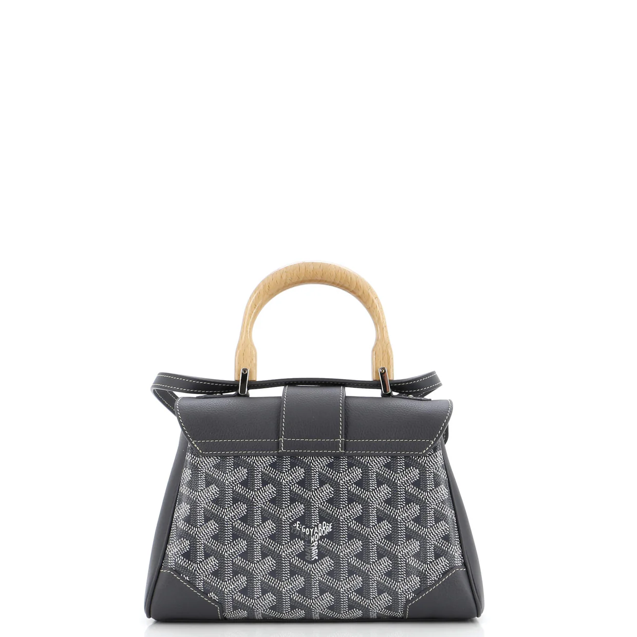 Saigon Top Handle Bag Coated Canvas with Leather Mini - Deep Luxury