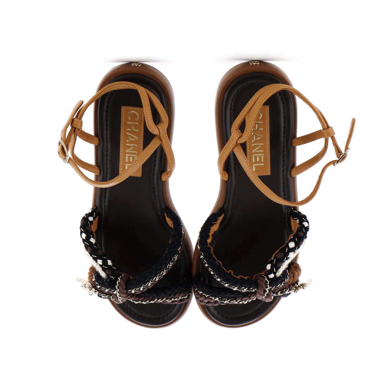 Women's CC Chain Sandals Braided Cord - Deep Luxury