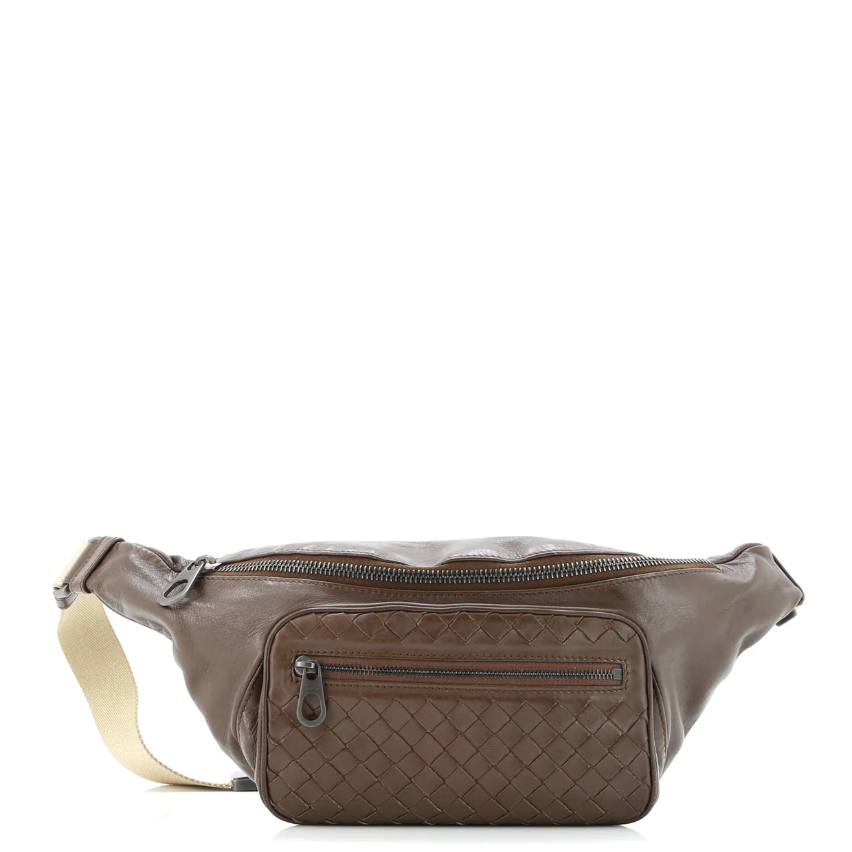 Light Waist Bag Intrecciato Leather - Deep Luxury