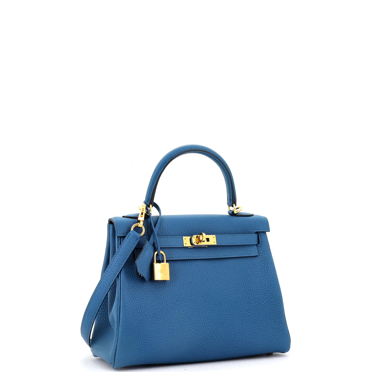 Kelly Handbag Bleu France Togo with Gold Hardware 25 - Deep Luxury