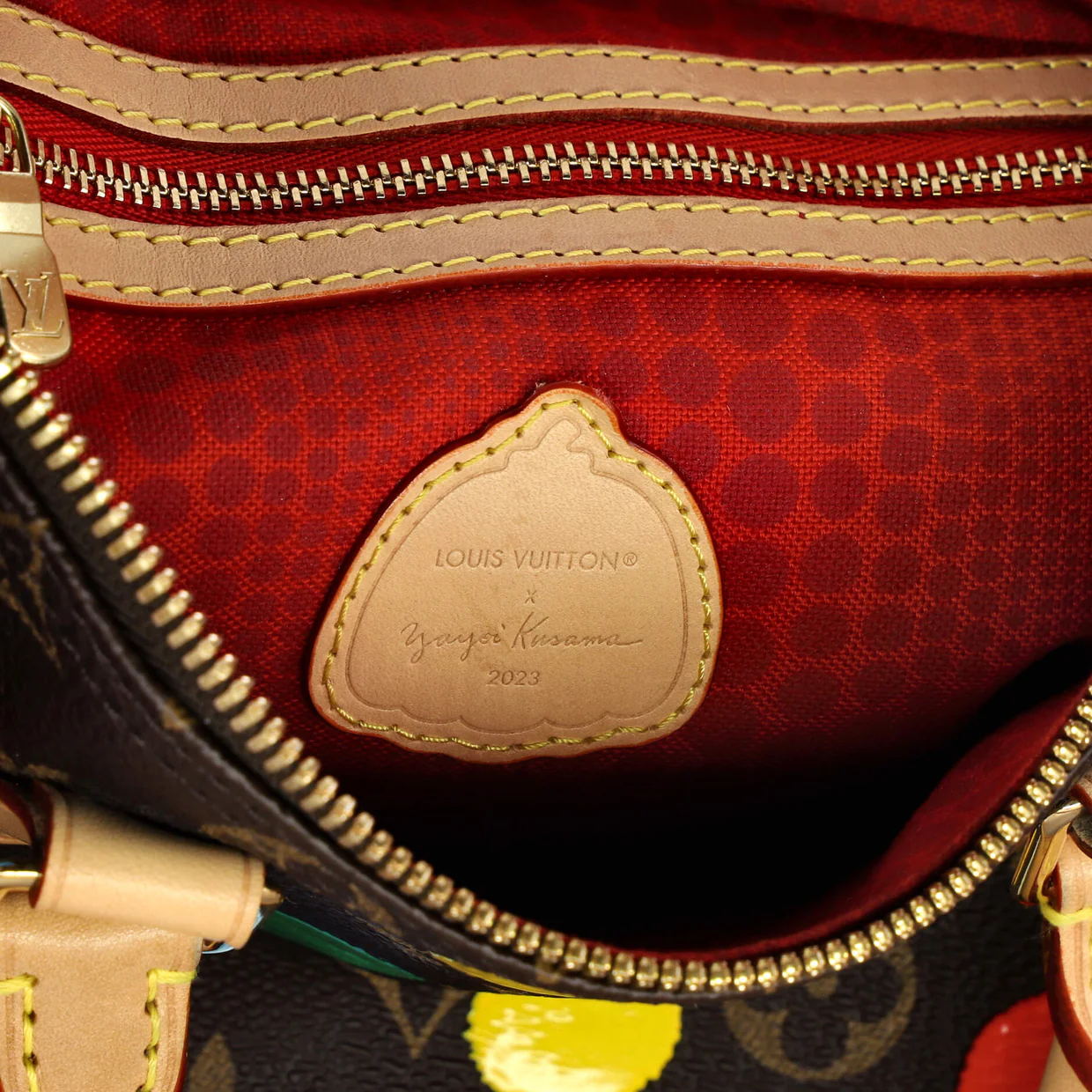 Speedy Bandouliere Bag Yayoi Kusama Painted Dots Monogram Canvas 25 - Deep Luxury