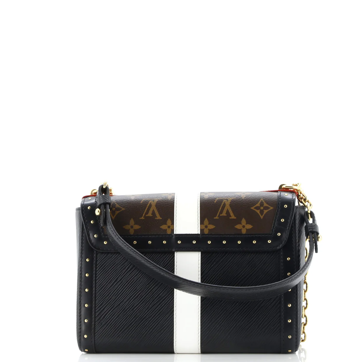 Twist Handbag Studded Epi Leather and Monogram Canvas MM - Deep Luxury