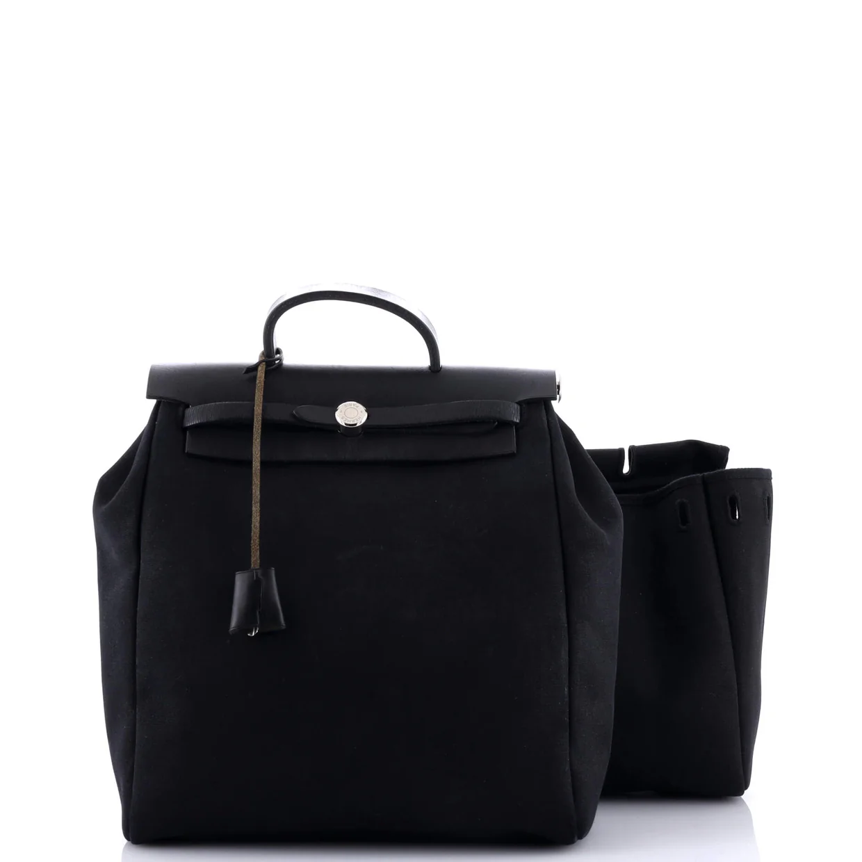 Herbag A Dos Zip Backpack Toile and Leather - Deep Luxury