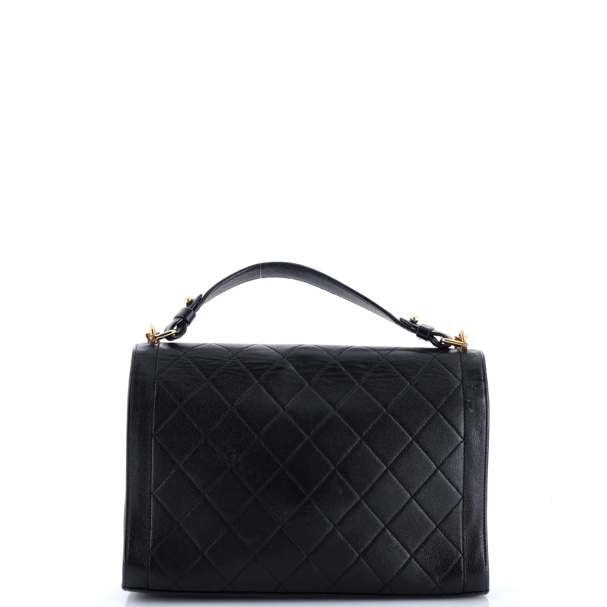 Label Click Flap Bag Quilted Calfskin Large - Deep Luxury
